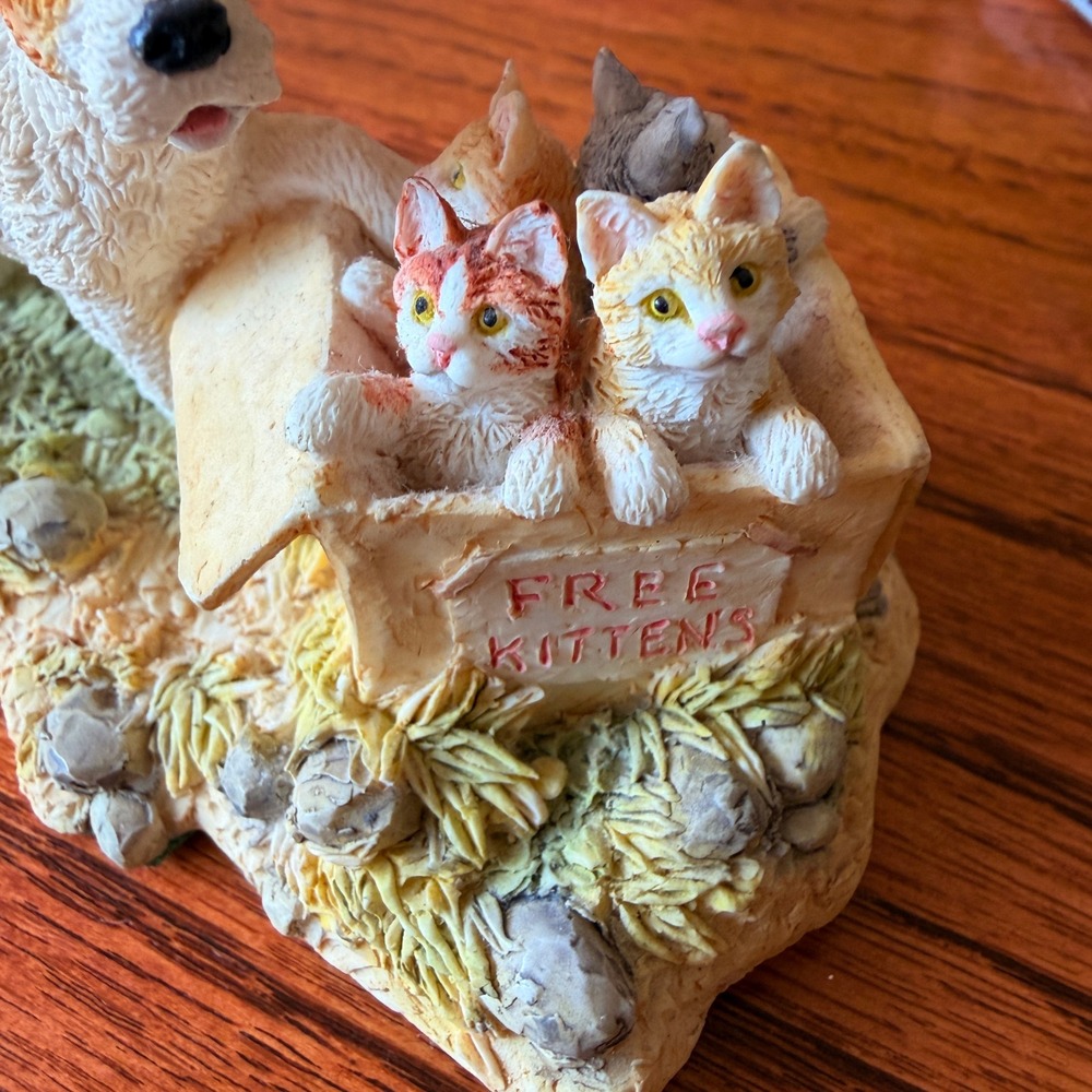 Lowell Davis Schmid Free Kittens Figurine 1994 Dog and Cats Resin Sculpture 2508 - Picture 5 of 8
